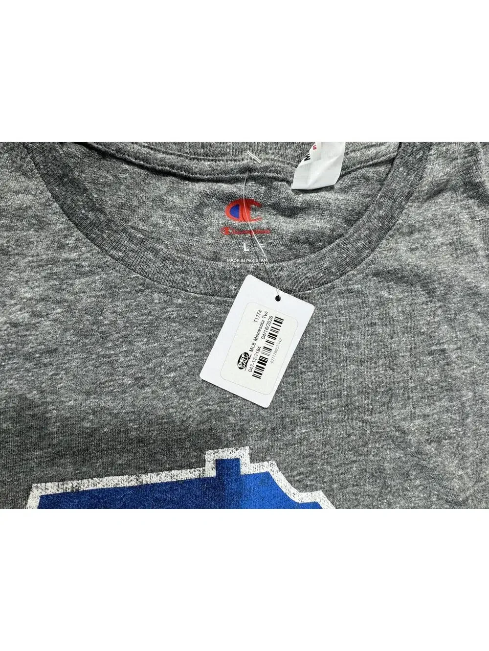 Minnesota Twins Champion Brand Heathered Gray Graphic T-Shirt - Picture 2 of 3